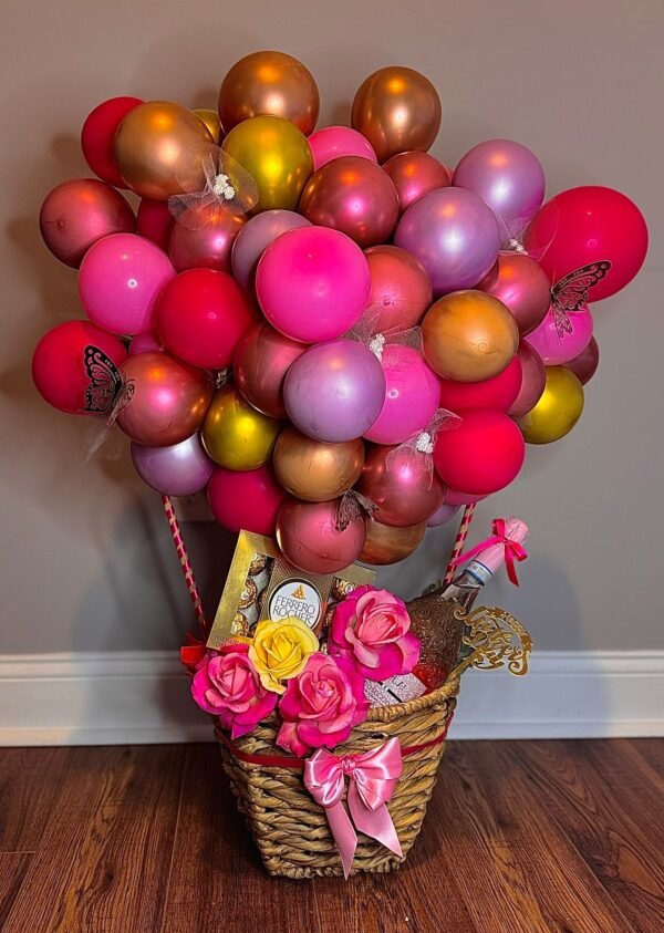 Pink hot air balloom bucket